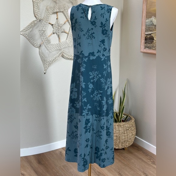 Boho Lagenlook Floral Embroidered Aqua Blue Maxi Dress SZ S - Picture 3 of 11